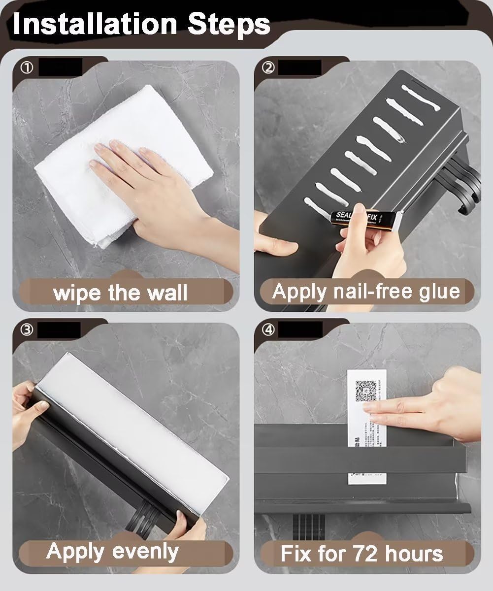 رف توابل جداري، رف توابل، بدون حفر، رف مطبخ جداري للتوابل Etagère murale de cuisine pour épices