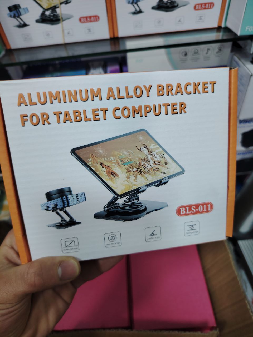 حامل كمبيوتر لوحي من الألومنيوم يدور 360 درجة، حامل سطح مكتب Support de tablette rotatif 360 en aluminium, Aluminium alloy bracket for tablet computer