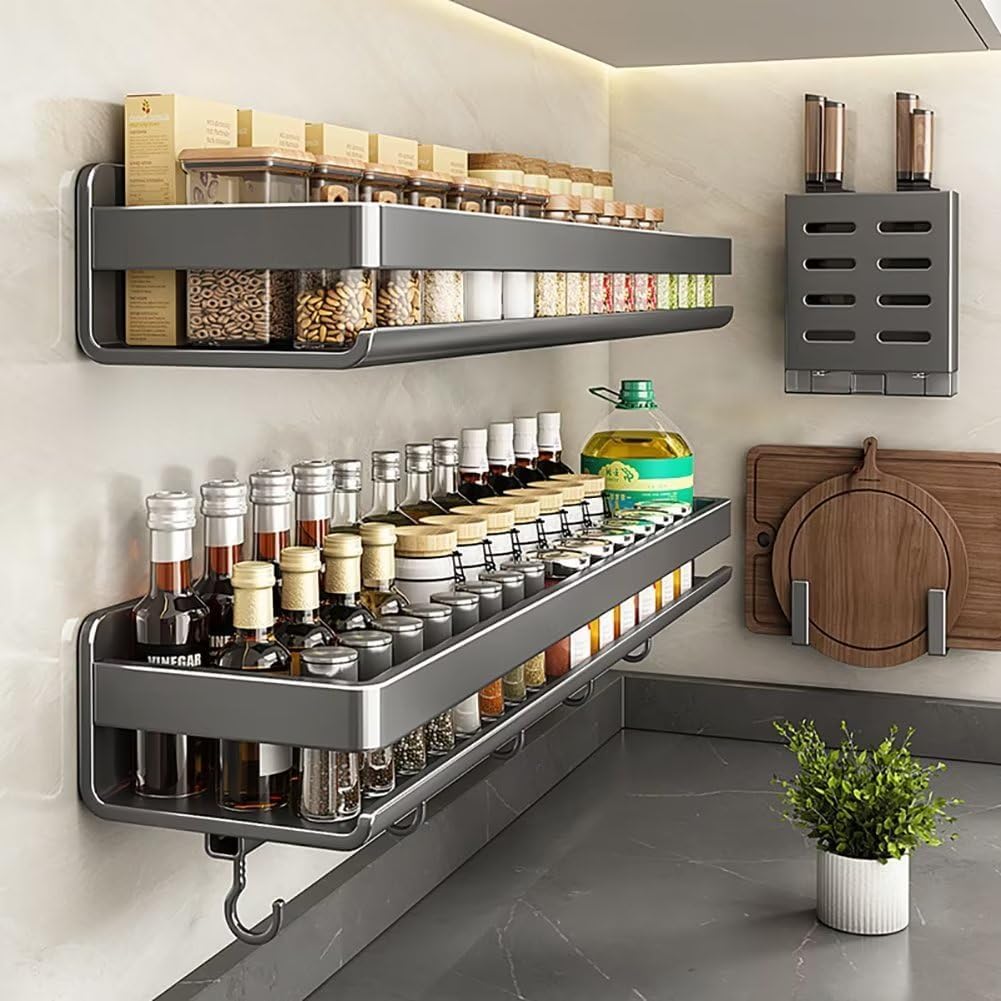 رف توابل جداري، رف توابل، بدون حفر، رف مطبخ جداري للتوابل Etagère murale de cuisine pour épices