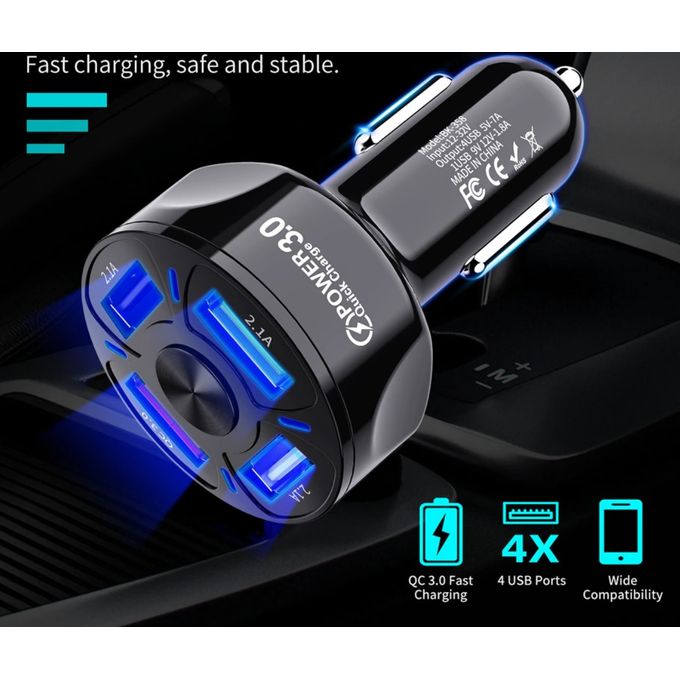 Chargeur USB universel à charge rapide 3.0 4.0 de 4 ports, 48W et 7A
