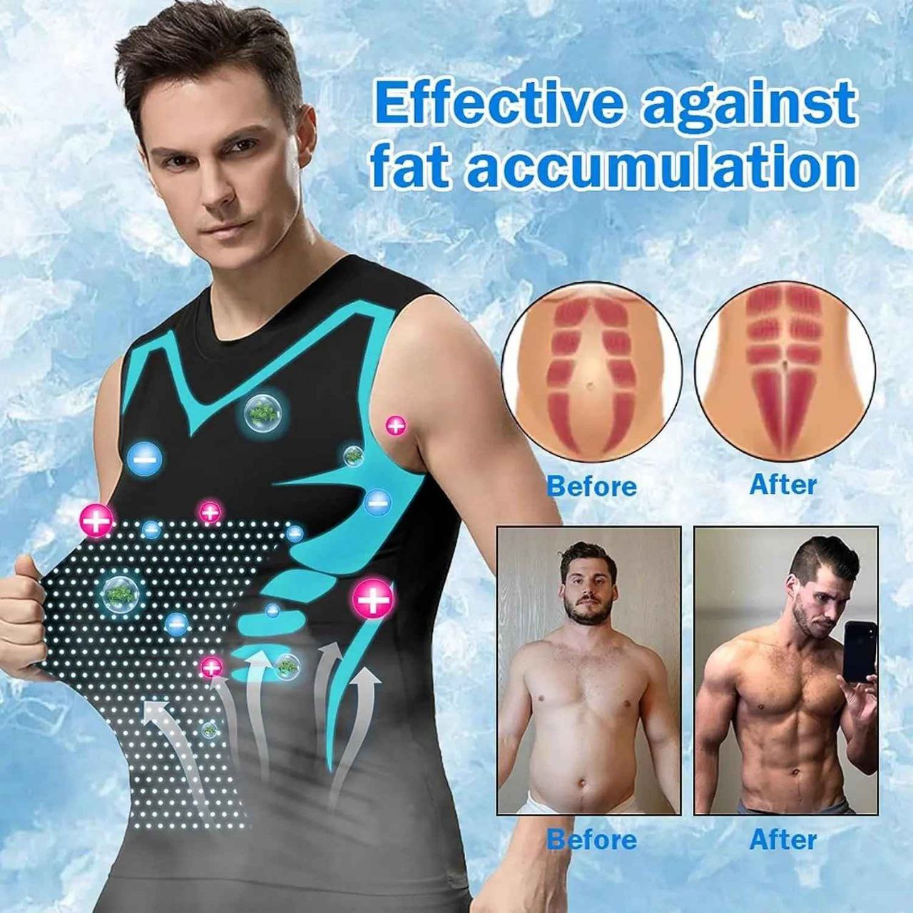 Gilet gainant ionique pour homme سترة تشكيل الأيونات للرجال