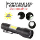 مصباح يدوي بثلاثة أوضاع، شحن USB، قابل للتكبير، مقاوم للماء، أسود TELESCOPIC ZOOM FLASHLIGHT lampe de poche 3 modes charge USB Zoomable imperméable à l'eau noir