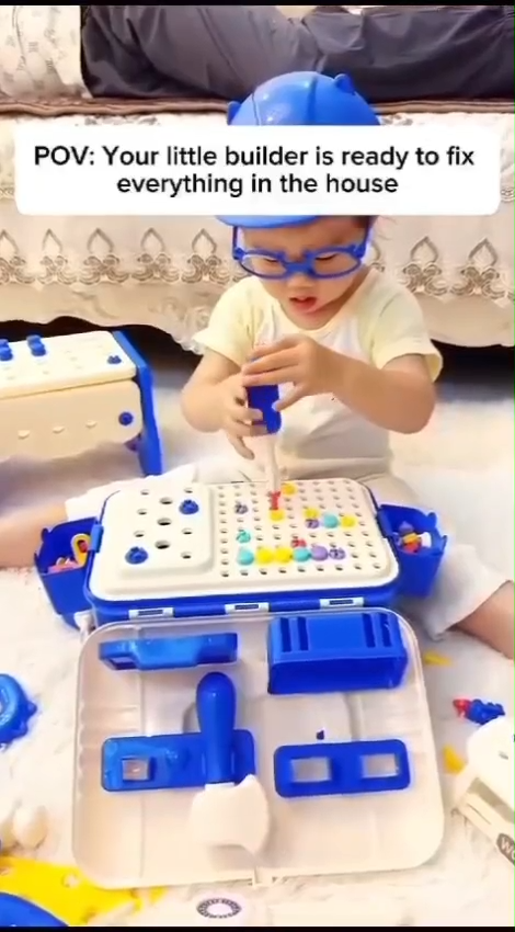 مجموعة أدوات للأطفال مع مثقاب كهربائي وهمي Coffret d'Outils Enfant avec Perceuse Électrique Factice