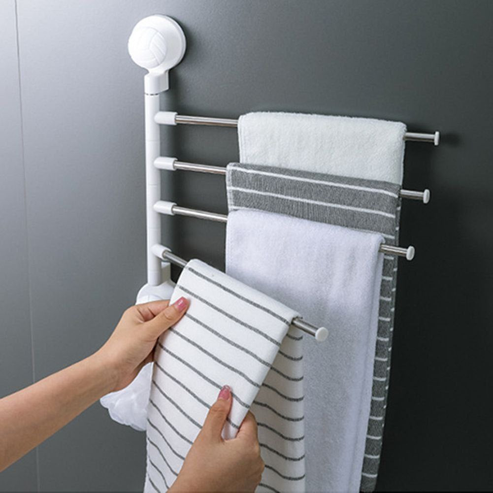 Seamless Suction Cup Towel Rack porte-serviettes mural pivotant رف مناشف دوار مثبت على الحائط