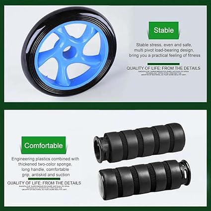 عجلة تمارين البطن الدوارة المزدوجة أسطوانة لتمارين عضلات البطن، بمقبض مانع للانزلاق AB WHEEL EXERCISER  Roulette abdos et musculation, poignée antidérapante