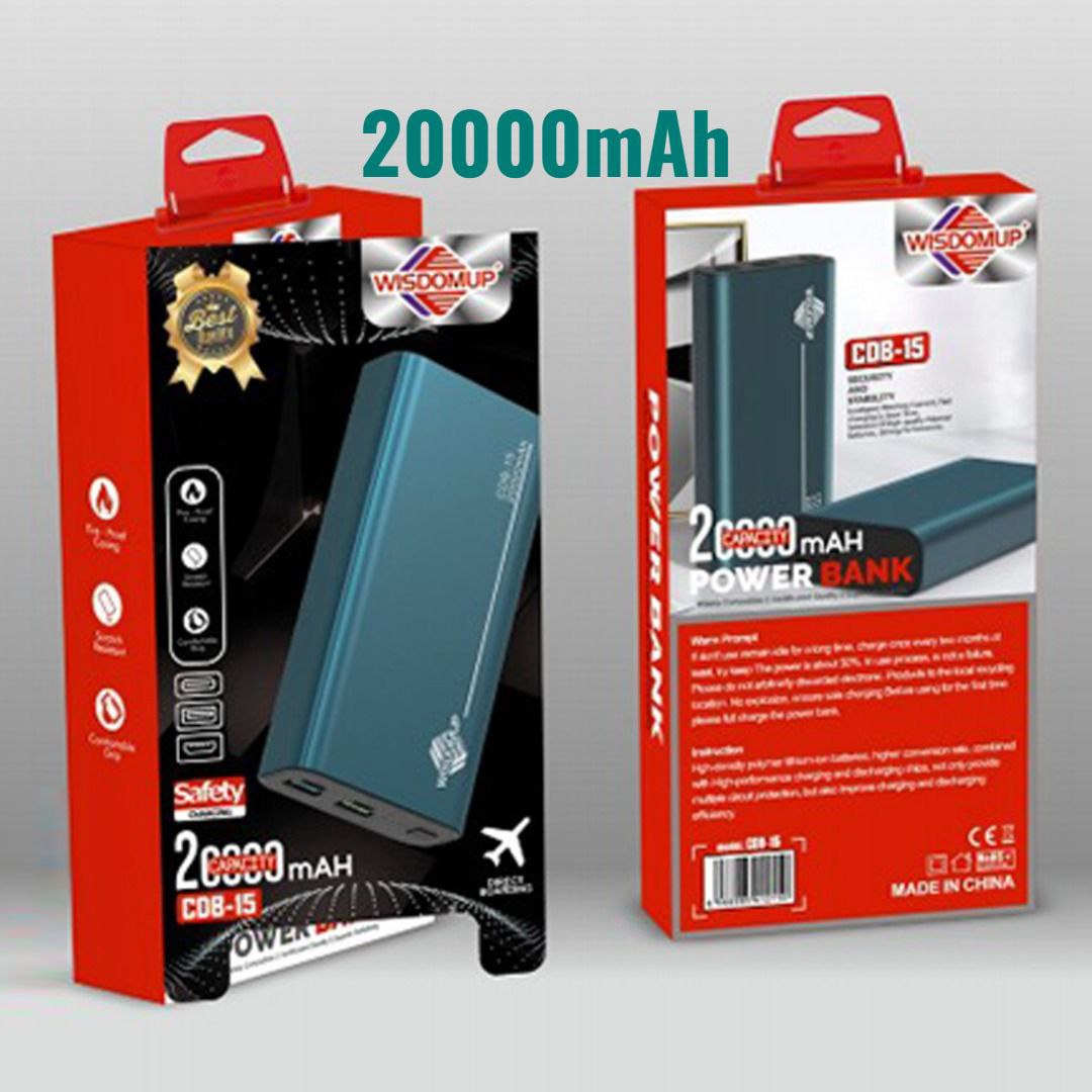 Power Bank  20000mAh Fast Charger CDB-15 WISDOMUP