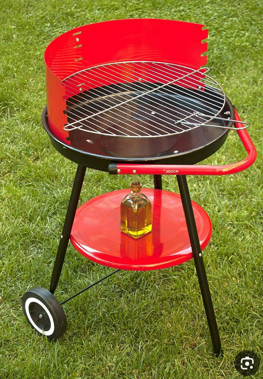 شواية فحم دائرية مزودة بعجلات Barbecue rond à charbon de bois