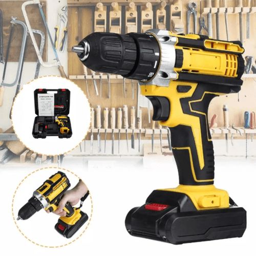 Perceuse sans fil 21V avec double batterie rechargeable مثقاب لاسلكي 21 فولت مع بطارية مزدوجة قابلة لإعادة الشحن