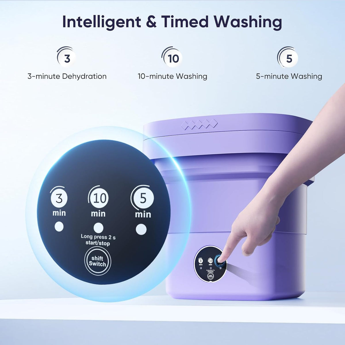 غسالة صغيرة محمولة قابلة للطي بسعة Mini-machine à laver portable pliable de 6,5 L