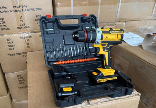 Perceuse-visseuse sans fil آلة براغي وشحن كهربائية احترافية، محمولة وخفيفة الوزن