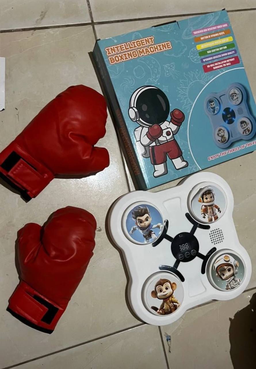 جهاز ملاكمة موسيقي تفاعلي يُثبَّت على الحائط للأطفال Machine de boxe musicale interactive murale pour enfants