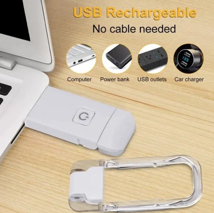 مصباح قراءة LED قابل لإعادة الشحن عبر منفذ USB Lampe de lecture LED rechargeable USB