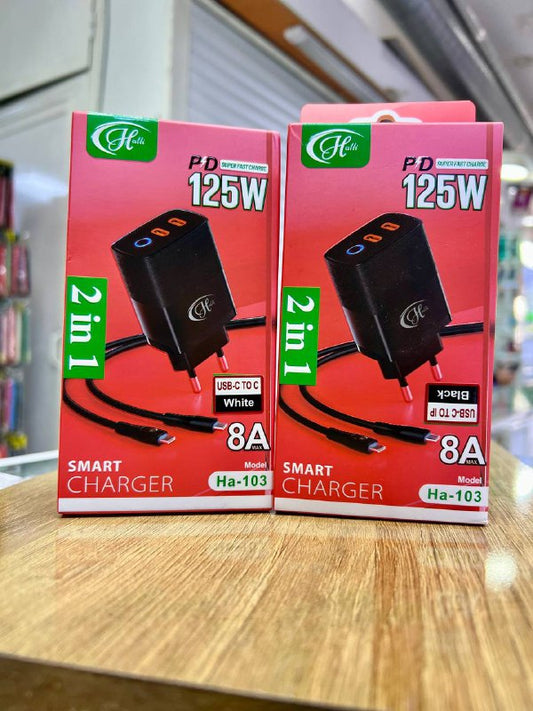 Smart charger 2in1 USB-C to C PD 125W Ha-103