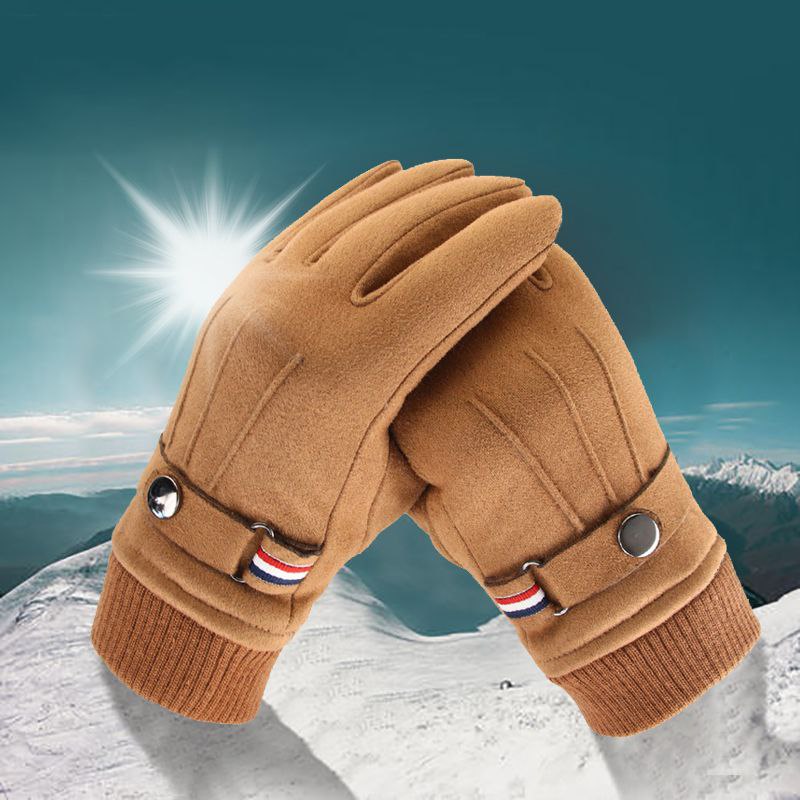 Gants de cyclisme d'hiver pour hommes avec écran tactile, gants en velours coupe-vent قفازات ركوب الدراجات الشتوية للرجال مزودة بشاشة لمس، قفازات مخملية مقاومة للرياح