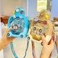 زجاجة مياه محمولة على شكل دب Cute Designer Teddy Water Bottle Bouteille d'eau portable en forme d'ourson avec paille