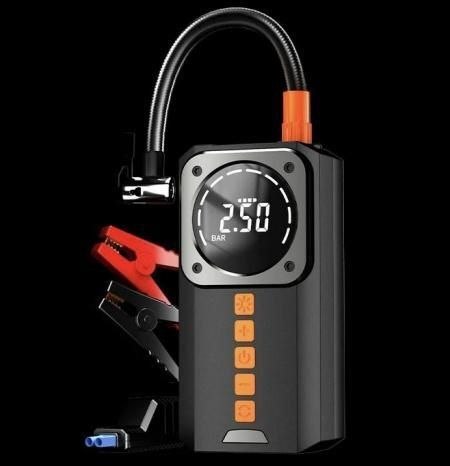 جهاز تشغيل بطارية السيارة المحمول مع ضاغط هواء Démarreur de batterie et compresseur d'air 2-en-1 multifonction