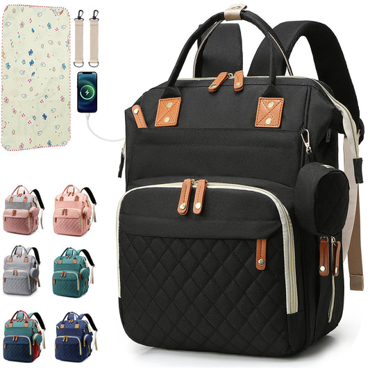 Sac à dos couche-culotte voyage pratique حقيبة ظهر حفاضات متعددة الاستخدامات