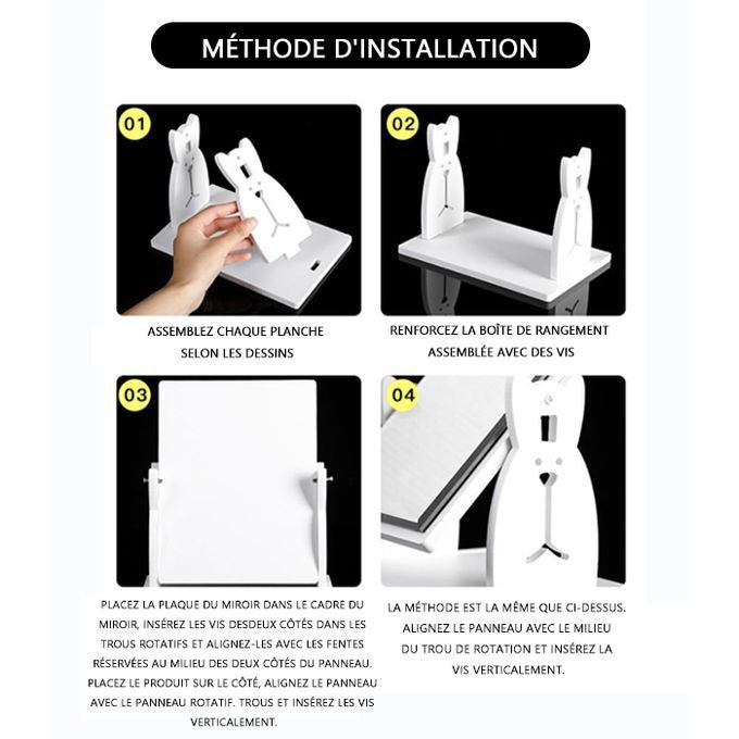 Miroir de maquillage de bureau avec tiroirs مرآة مستحضرات تجميل مرآة مكياج سطح المكتب