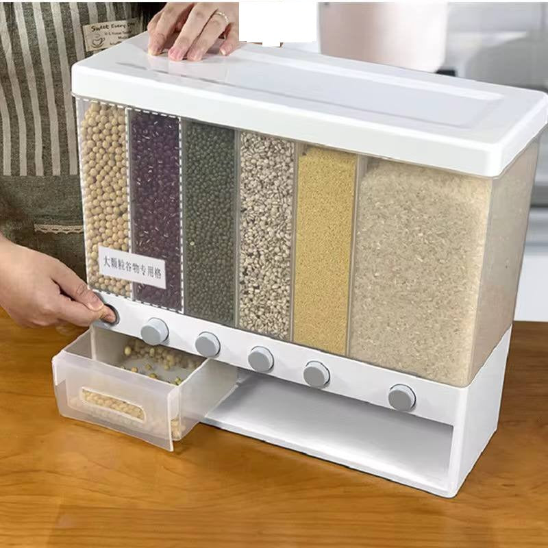 موزع حبوب بلاستيكي أوتوماتيكي، صندوق تخزين طعام Distributeur de Céréales automatique En Plastique Boîte De Rangement Alimentaire