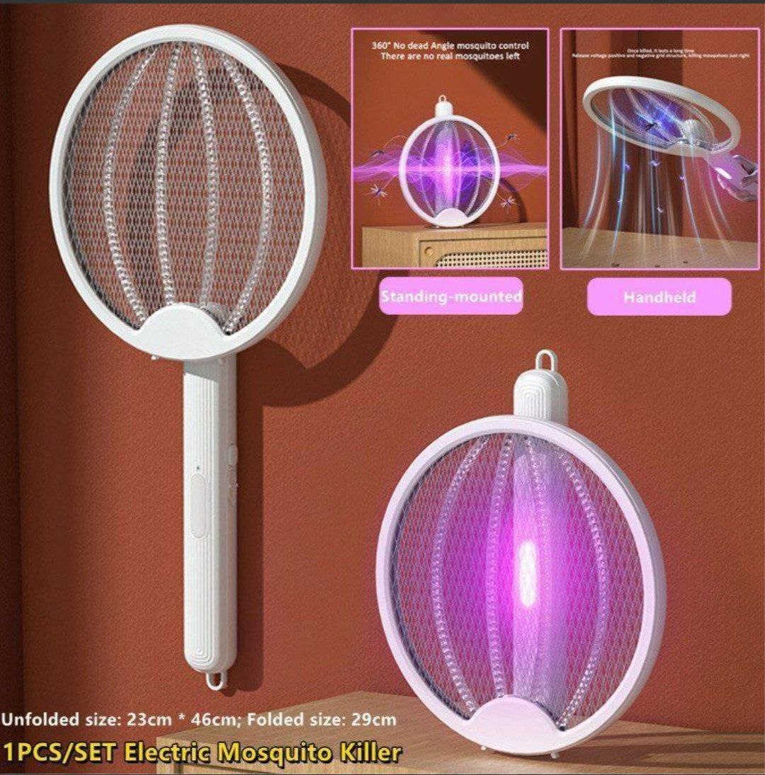 Tapette à moustiques électrique pliable مضرب كهربائي قابل للطي 2 في 1 للبعوض مزود بضوء فوق بنفسجي مدمج