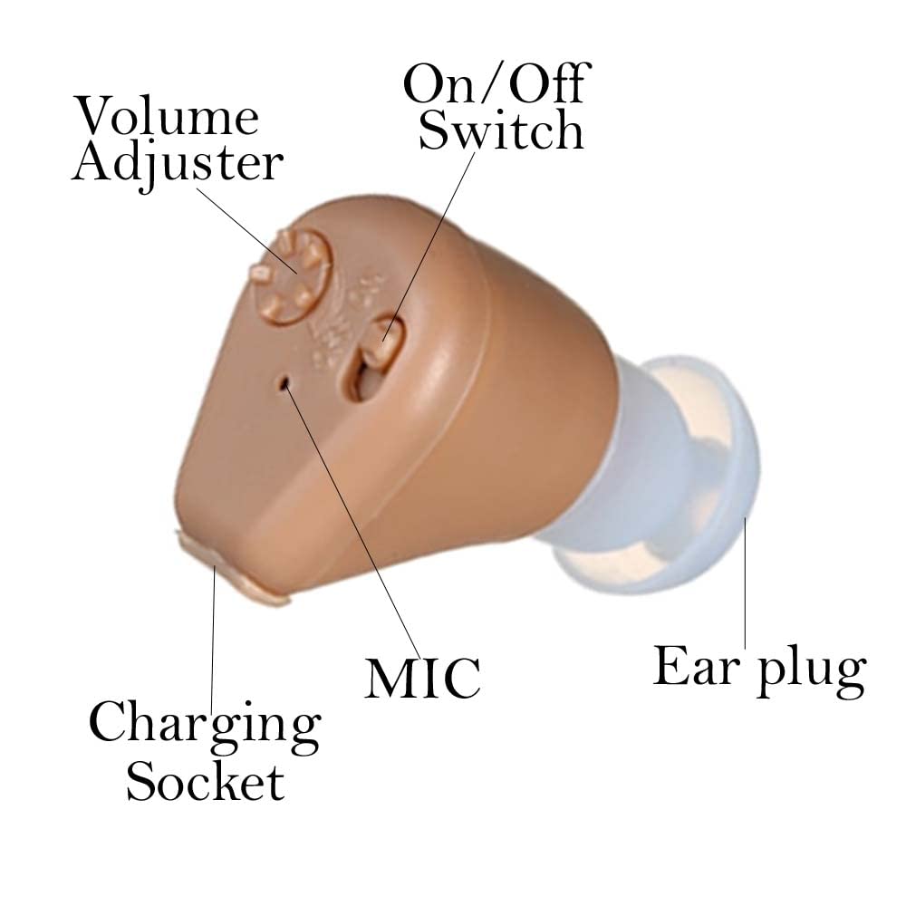 سماعات أذن قابلة للشحن، جهاز سمع رقمي للرجال والنساء Appareils auditifs intra-auriculaires rechargeables