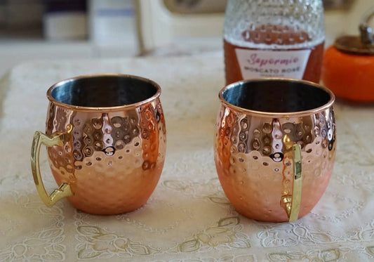 Tasses en cuivre Moscow Mule Mug أكواب نحاسية 2pcs