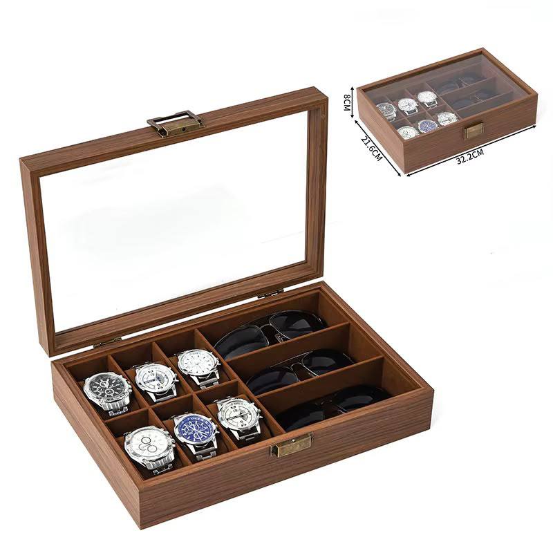 علبة أنيقة للساعات والنظارات Coffret élégant pour montres et lunettes