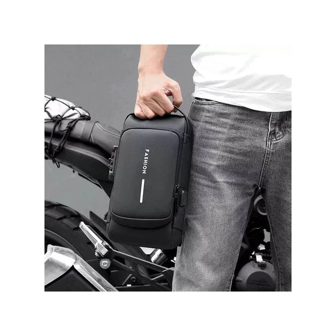 Sac à bandoulière USB antivol multifonction pour hommes حقيبة كتف متعددة الوظائف مضادة للسرقة مزودة بمنفذ USB للرجال
