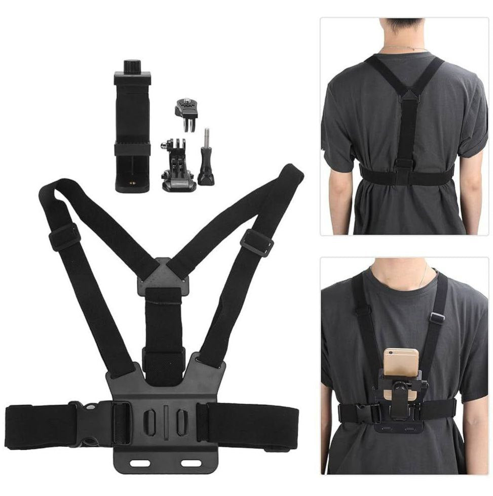 حامل هاتف متعدد الوظائف على الصدر للتصوير Support de poitrine pour téléphone, support multifonction pour filmer et prendre des selfies vidéo