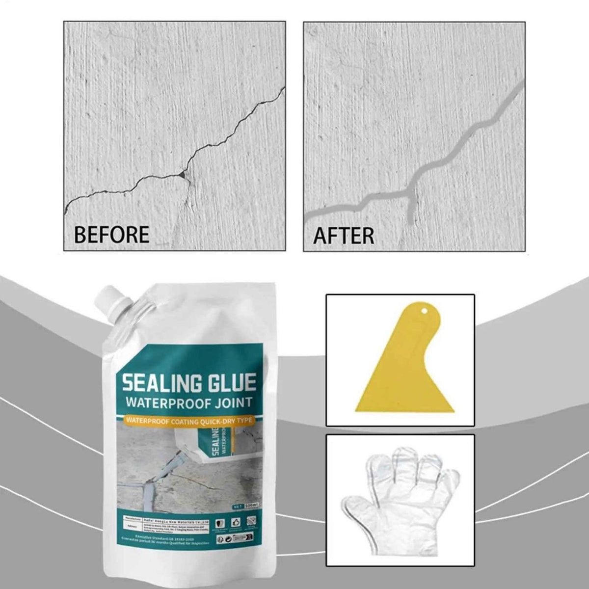 معجون إصلاح عازل للماء Mastic de réparation étanche 500ml, calfeutrage pour toiture