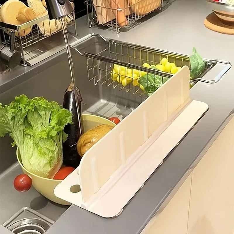 مصفاة حوض، قطعة واحدة متينة، قابلة للطي، متعددة الوظائف Egouttoir pour Évier 1 Pièce Support Pliable Multifonction