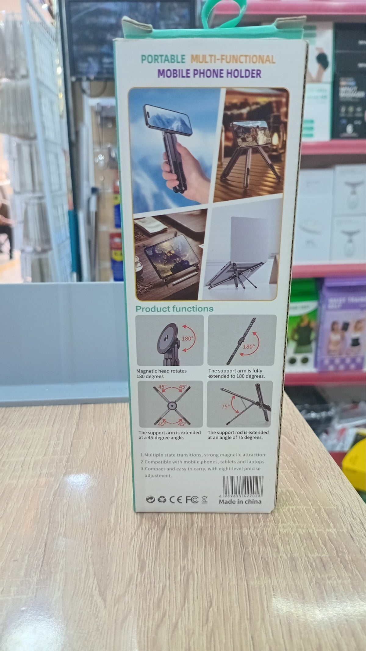 B15 Support pliable multifonctionnel 4 en 1 pour smartphones, tablettes et ordinateurs portables حامل متعدد الوظائف قابل للطي 4 في 1 للهواتف الذكية والأجهزة اللوحية وأجهزة الكمبيوتر المحمولة