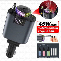 شاحن سيارة متعدد الوظائف 3 في 1 ضوء النجوم وموزع الروائح Chargeur de Voiture Multifonction 3-en-1 Lumière Étoilée Diffuseur d’Arômes