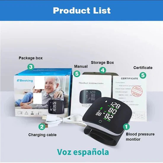 جهاز قياس ضغط الدم الرقمي القابل لإعادة الشحن للمعصم Tensiomètre au poignet numérique appareil tension artrielle RECHARGEABLE   جهاز قياس ضغط الدم الرقمي القابل لإعادة الشحن للمعصم Tensiomètre au poignet numérique appareil tension artrielle RECHARGEABLE