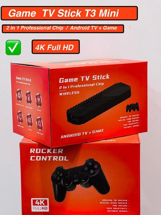 Game TV Stick T3mINI 4K fULL HD Console de jeu Manette