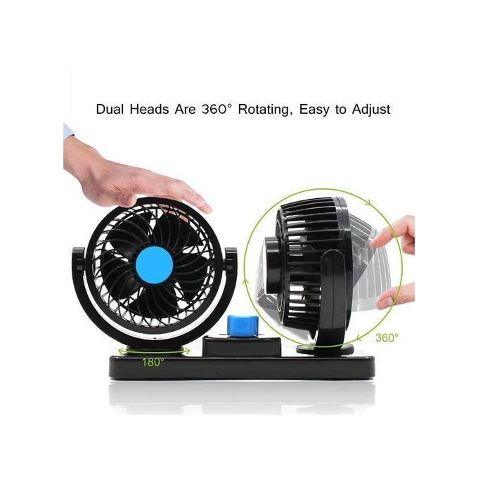 مروحة مكيف هواء للسيارة تعمل بجهد 12 فولت، مزودة بولاعة سجائر Ventilateur Climatiseur Voiture Allume Cigare 12v Avec Rotation à 360°