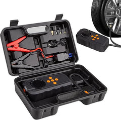 جهاز بدء تشغيل بطارية السيارة ومنفخ سريع شاحن محمول مع ضوء Démarreur de batterie de voiture et gonfleur rapide, Chargeur portable à lumière LED