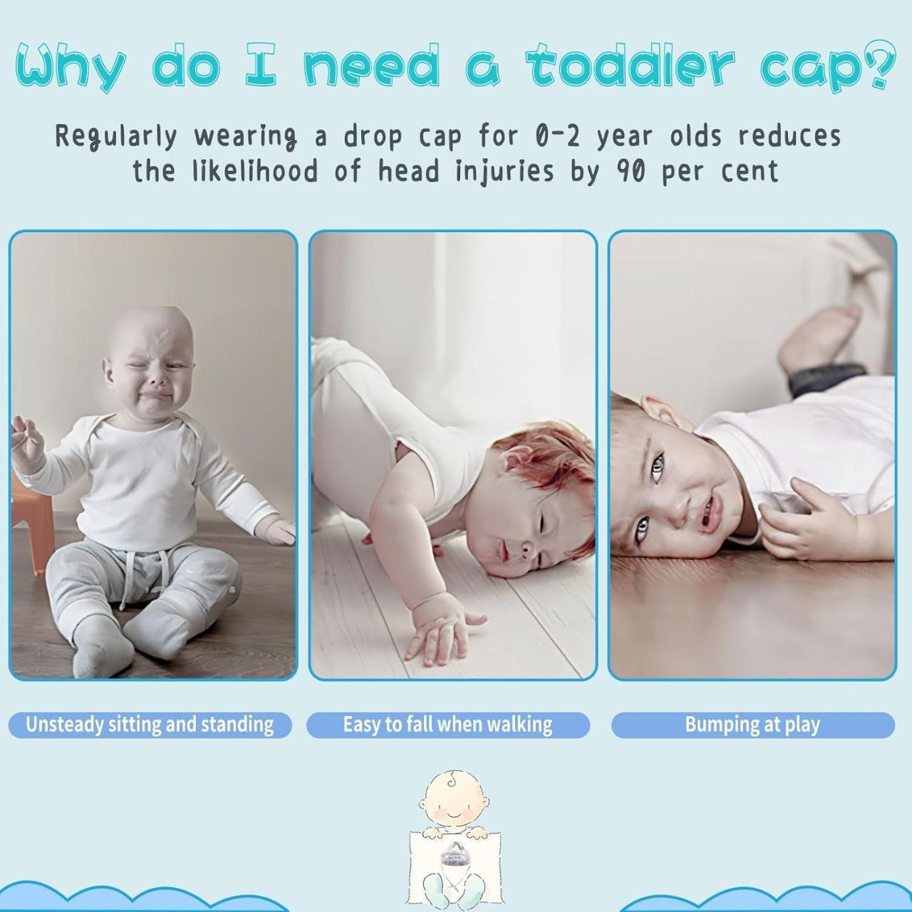 BABY HEAD PROTECTOR Casquette anti-chute tête Casque de Protection pour Bébé خوذة حماية رأس الطفل، غطاء مضاد للسقوط