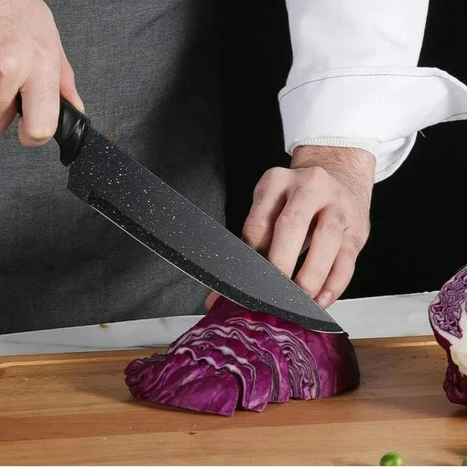 طقم سكاكين مطبخ من الفولاذ المقاوم للصدأ مكون من 6 قطع Ensemble de Couteaux de Cuisine 6 Pièces Acier Inoxydable
