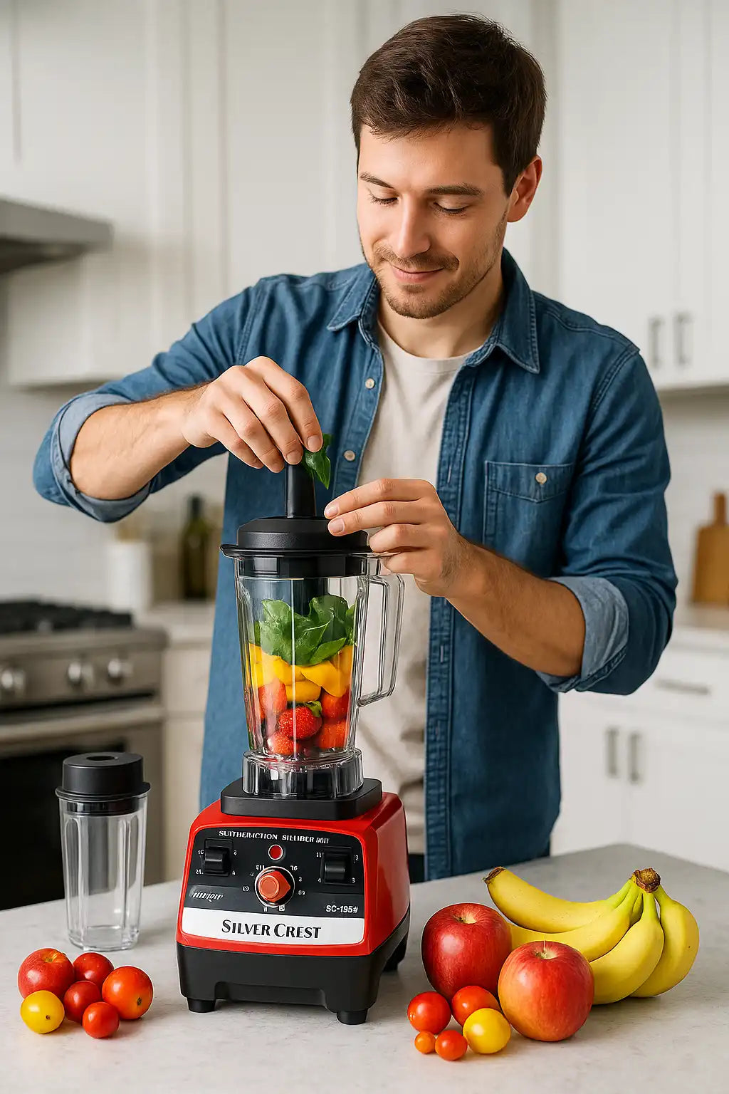 Silvers Criest SC-1589B 5500W Blender خلاط احترافي بقدرة 5500 وات، وعاء زجاجي بوروسيليكات سعة 2 لتر، 3 سرعات و ملحق