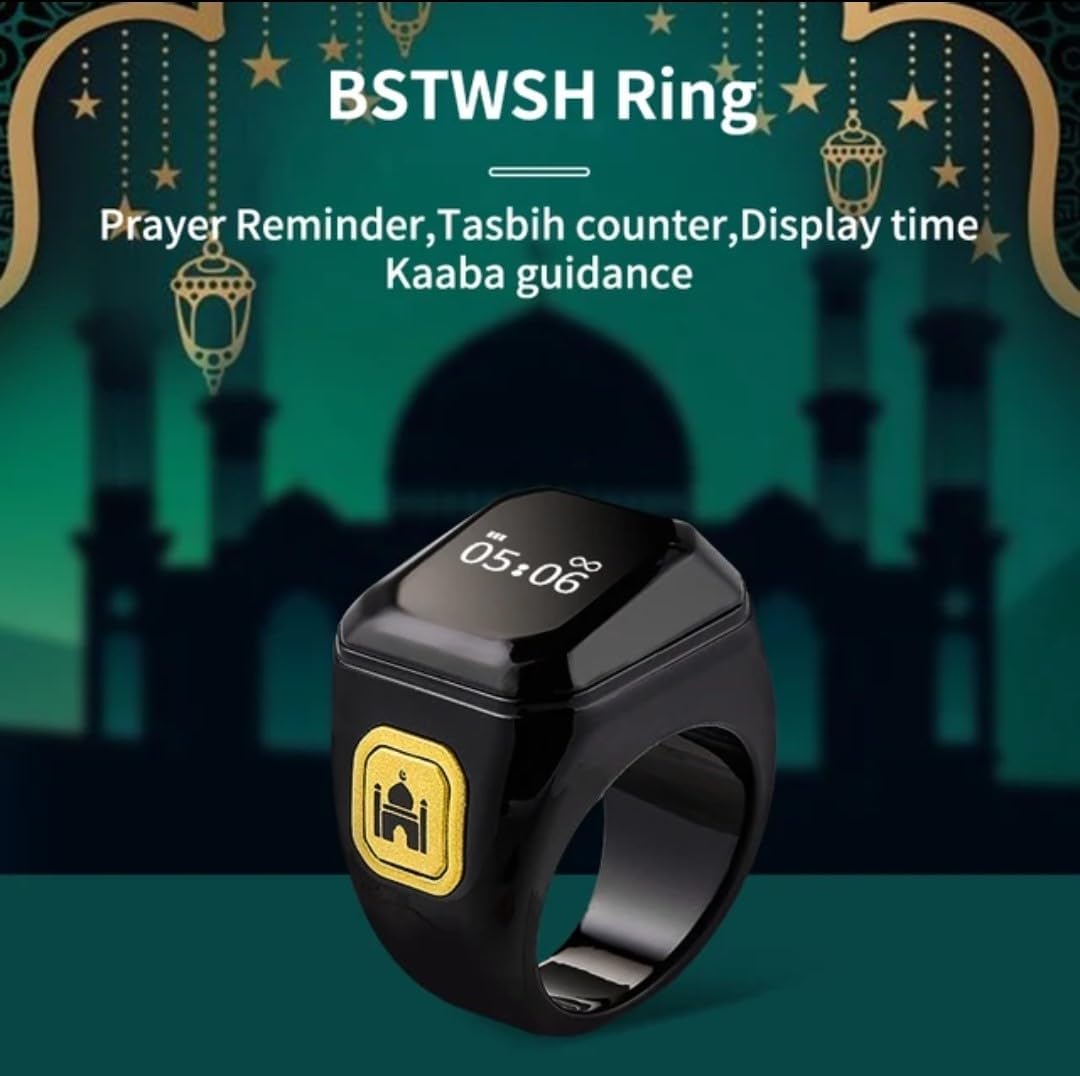 خاتم تسبيح خاتم ذكر ذكي، عداد إلكتروني، إسلام رقمي، مسبحة إلكترونية Bague Intelligente connectée Tasbih