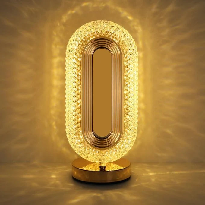 مصباح طاولة كريستالي يعمل باللمس، مزود بمنفذ USB Lampe de Table Cristal Tactile USB 3 Couleurs Éclairage Ambiance
