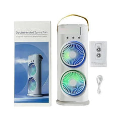 مروحة تكييف هواء صغيرة برأسين، 3 سرعات، قابلة لإعادة الشحن Ventilateur mini Climatiseur à Double tête