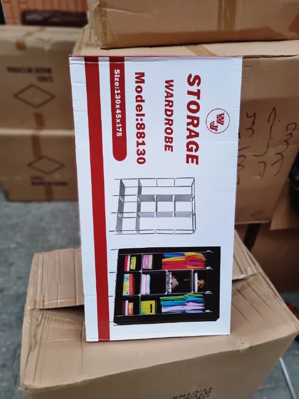 88130  Armoire de rangement pliable 130× 45×175cm خزانة ملابس لغرفة النوم، وحدة تخزين ملابس قماشية