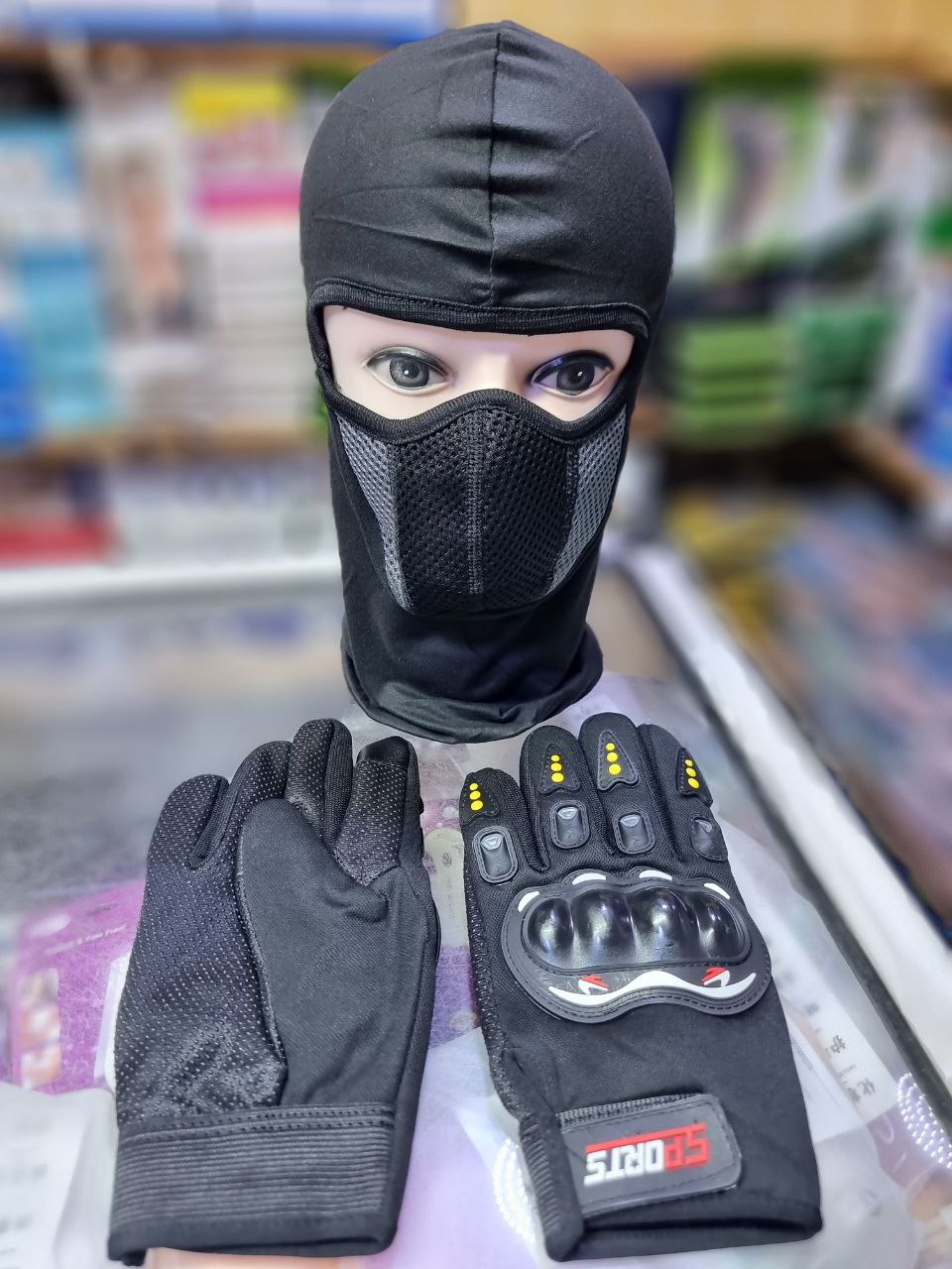 SPORTS Tactical Set طقم رياضي احترافي قفازات قناع واقي