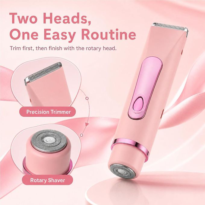 جهاز إزالة الشعر وتشذيب المناطق الحساسة، مقاوم للماء، ماكينة حلاقة كهربائية برأسين Épilateur électrique 2-en-1 pour femmes