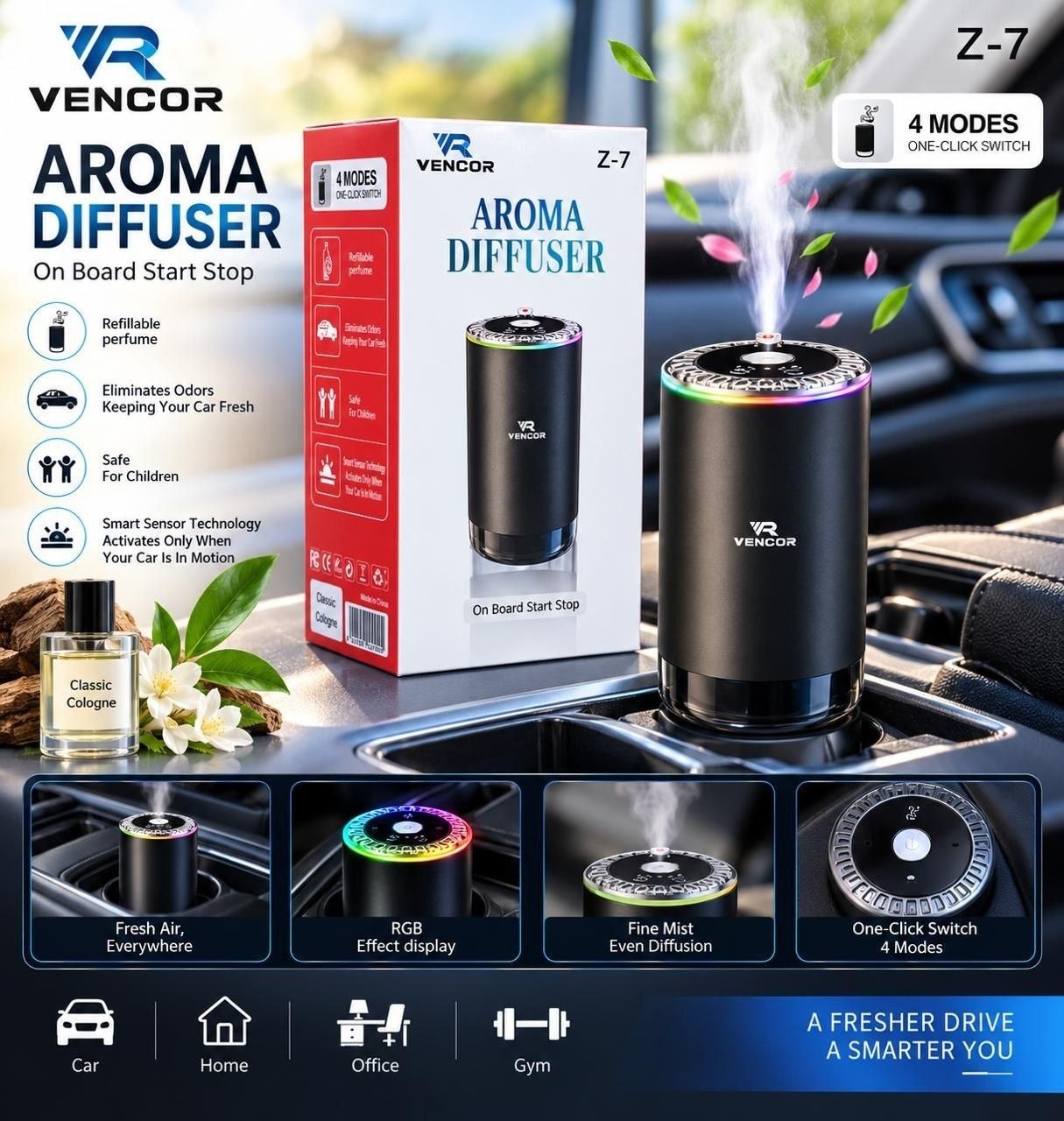 موزع روائح ذكي للسيارة Diffuseur d'arômes intelligent pour voiture