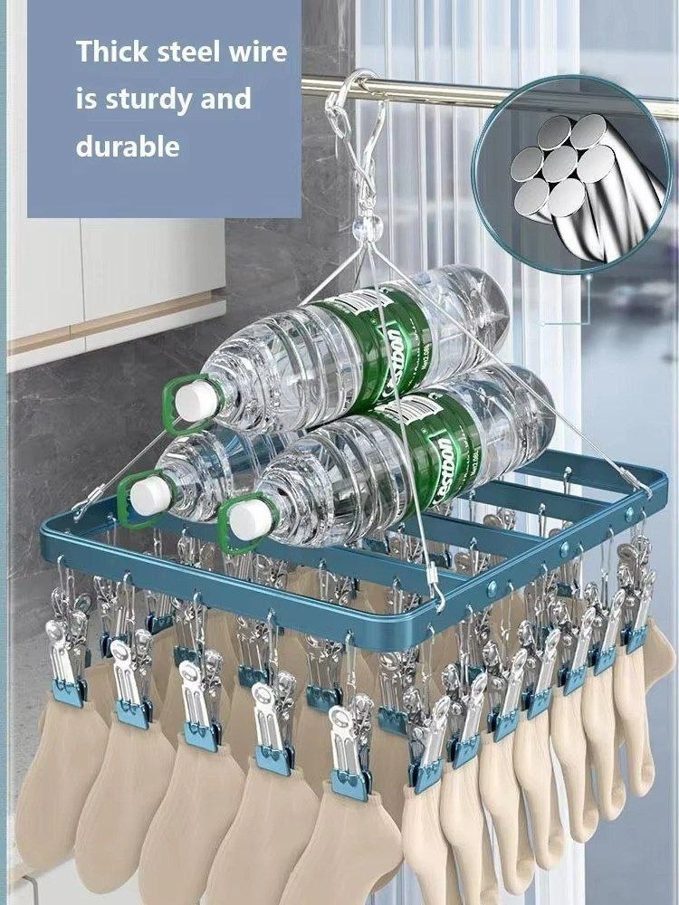 منشر غسيل من الألومنيوم مزود بـ 36 مشبكاً Séchage optimal même dans les petits espaces