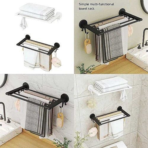 رف مناشف حمام مثبت على الحائط من الفولاذ المقاوم للصدأ Porte-serviettes mural de salle de bain en acier inoxydable