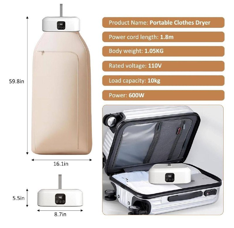 Sèche-linge portable avec synchronisation par télécommande